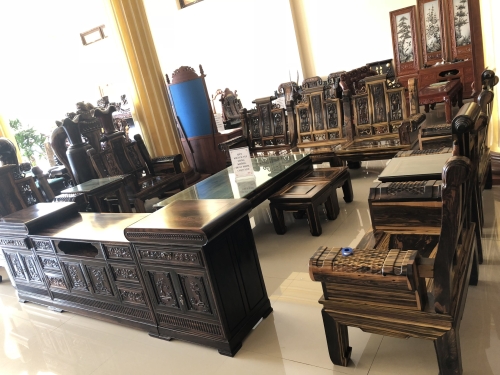 Bộ ghế minh hộp gỗ mun 10 món